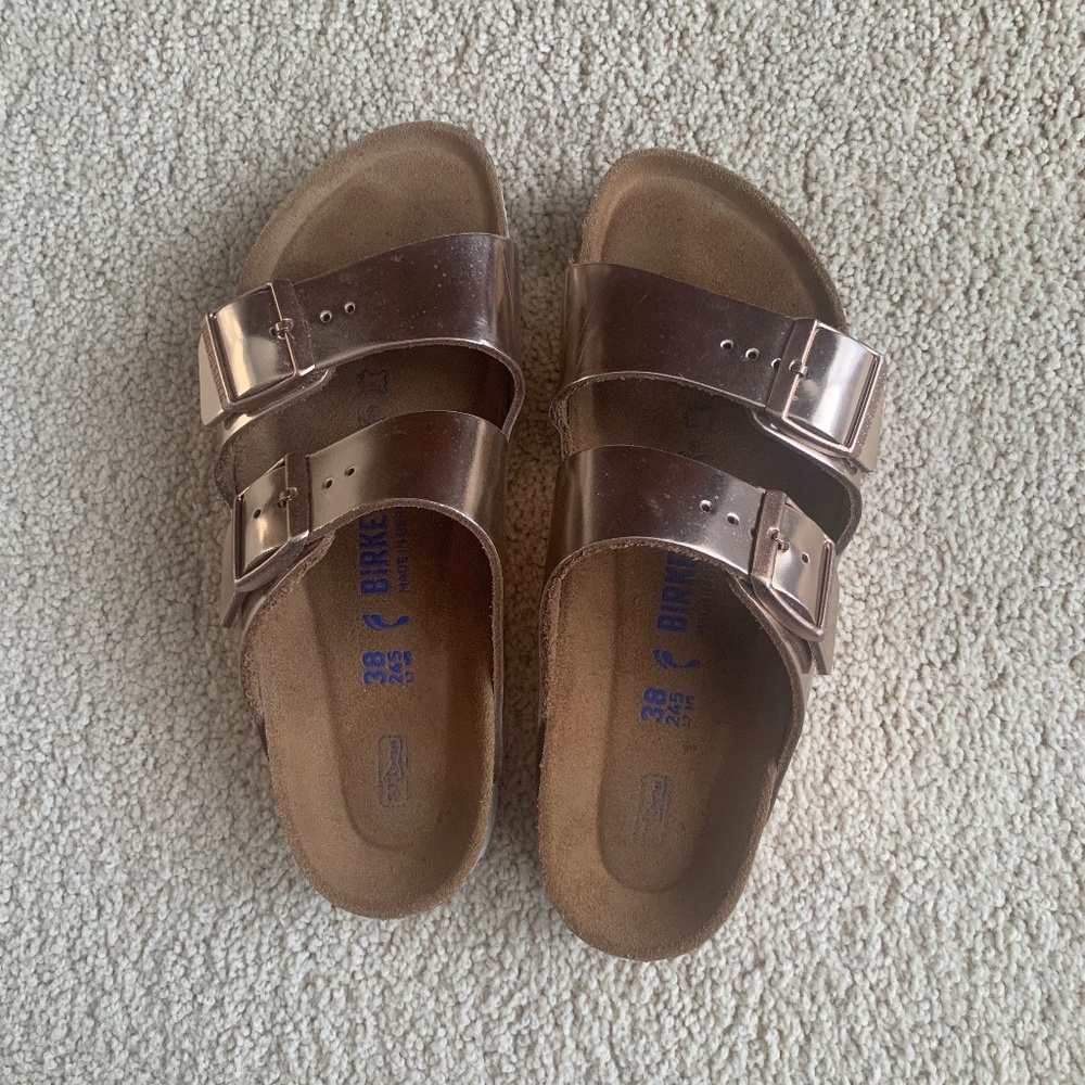 Rose gold Birkenstocks